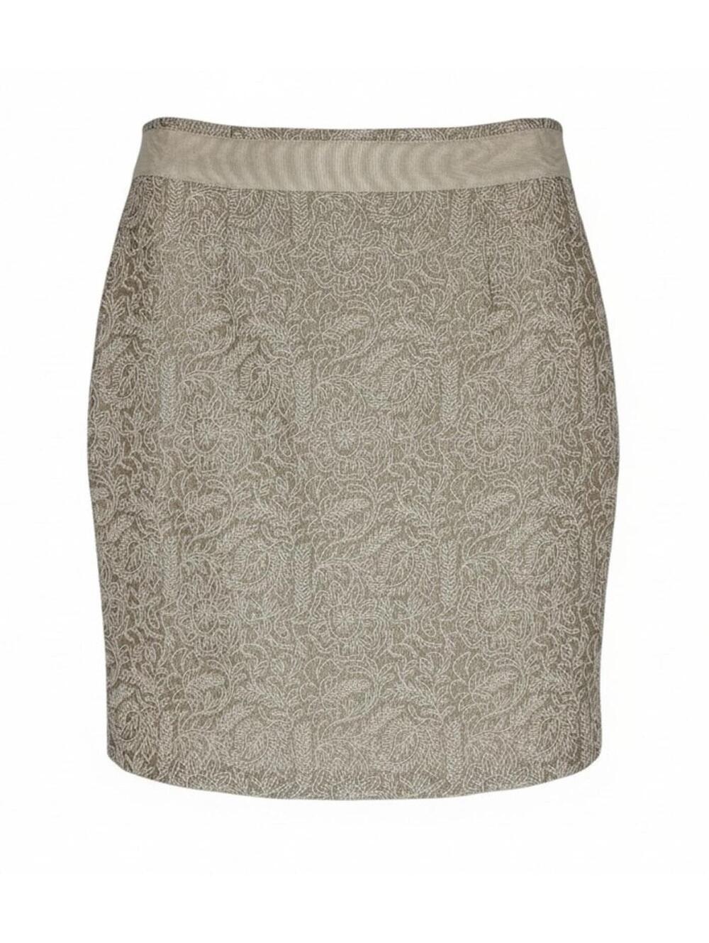 Women's Brooks Brothers Gold Ivory Woven Skirt 10 – Italian Design Elegant Midi